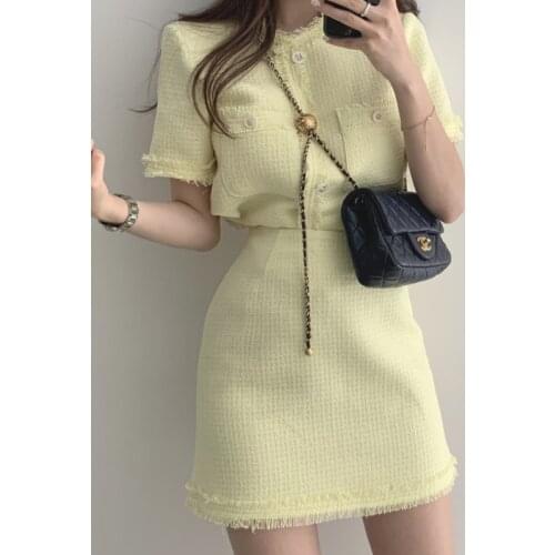 Two Piece Set Skirt And Top Crop Women Elegante Matching Sets Kurtki Damskie Short For Komplet Damski Lato Korean Clothes Summer