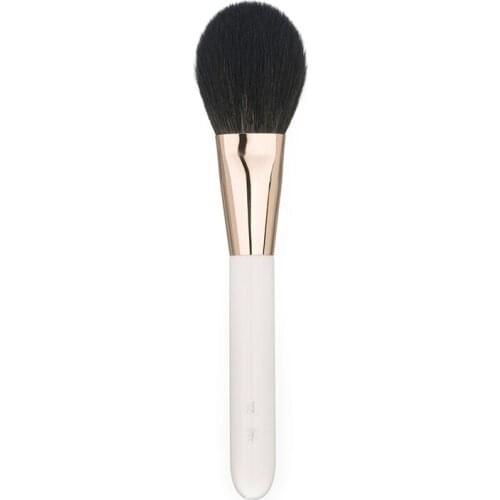 L01 Professional Handmade Makeup Brushes Soft Saikoho Goat Hair Flat Face Powder Brush White Handle Cosmetic Tool Make Up Brush