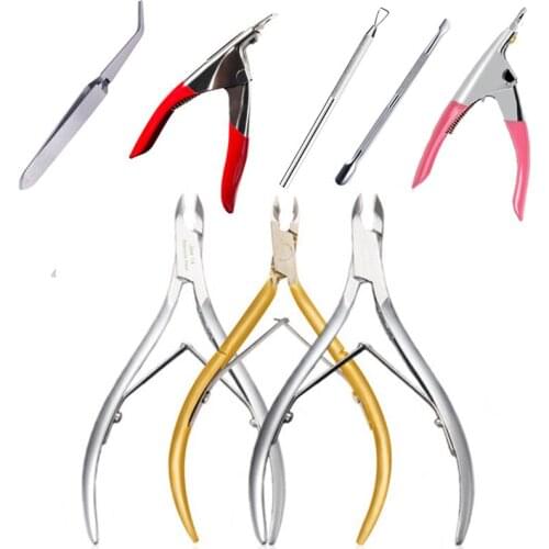1PC Stainless Steel Nail Art Manicure Tools Kits Set Cuticle Spoon Pusher Nippers Trimmer Nail Clipper Cutter Makeup Nail Tool