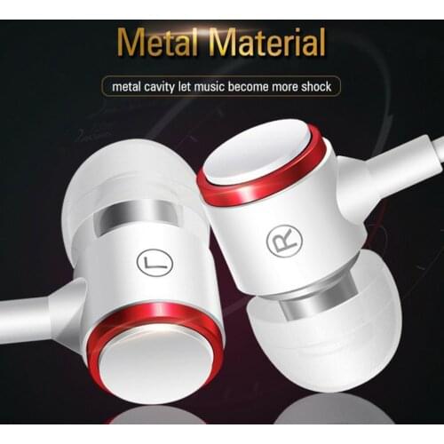 Multifunctional In-ear Headphones White In-ear Wired Metal Heavy Bass Headphones Portable Sports Headphones