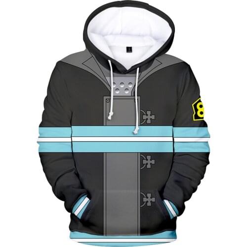 Fashion Personality 3D Fire Force Hoodies Men/women Harajuku Cartoon Element Hoodies Hip hop Casual Children Sport Sweatshirts