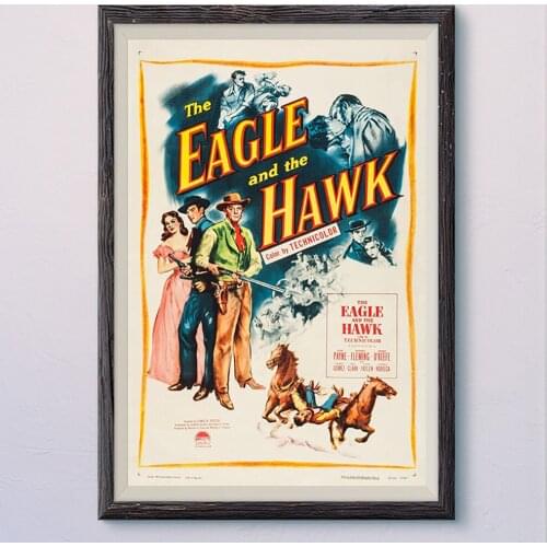 N413 THE EAGLE AND THE HAWK Vintage Classic Movie Wall Silk Cloth HD Poster Art Home Decoration Gift