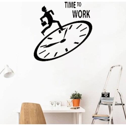 Office Wall Stickers Decoration Removable Vinyl Decals Creative Decor Murals Poster Work Clock O32