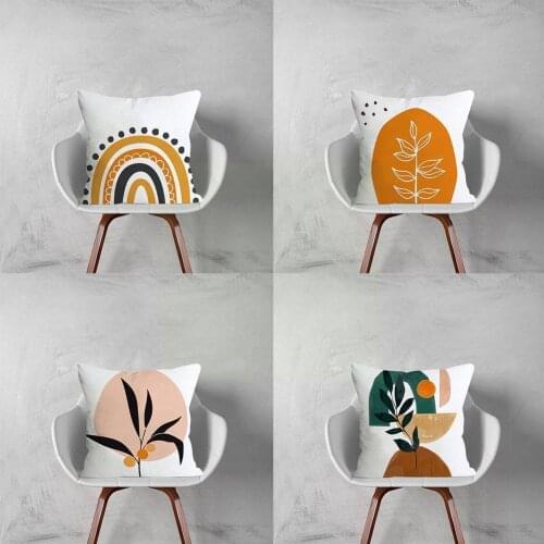 45*45cm Geometric Plant Pattern Pillowcase Single-sided Skin Wholesale Price Room Bedroom Pillowcase Living Comfortable Pea H9F4