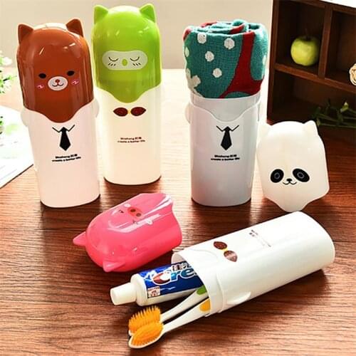 New Portable Cartoon Storage Toothbrush Box Travel Outdoor Business Plastic Towel Toothpaste Storage Box Home Bathroom Supplies