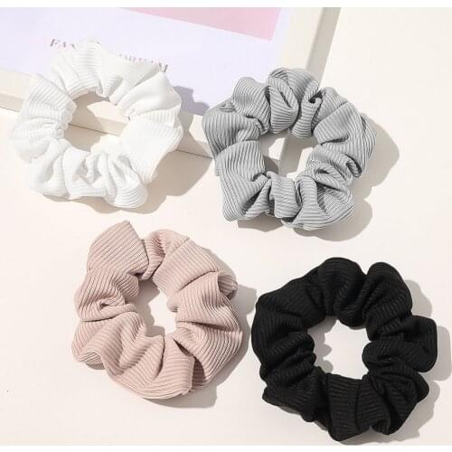 Top Quality Lady Winter Daily Hair Bands Stripe Scrunchies For Women Ponytail Holder Elastic Rubber Bands For Hair Schrunches