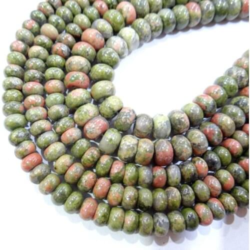 Wholesale Natural stone Unakite Rondelle Beads 4*6mm 5*8mm Spacer Beads For Jewelry Making Bracelet Accessories
