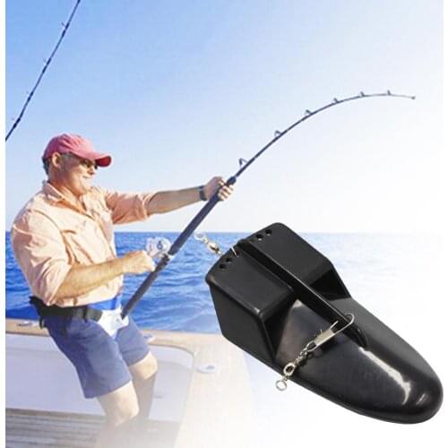 Plastic Fishing Trolling Diving Board Portable Lightweight Diving Plate Black Artificial Weight Sea Fishing Rigging with Swivel
