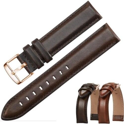 Handmade Genuine Leather Handmade Watchband 18mm 20mm 22mm for DW Diesel Fossil Timex Watch Band Wrist Strap Belt Band