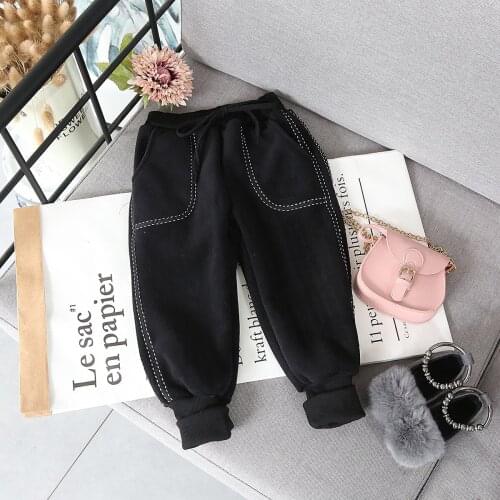 Toddler Clothes Girl Pants 2019 New Boys and Girls Fashion Harem Pants Kids Cotton Trousers Boys and Girls Gold Velvet Pants