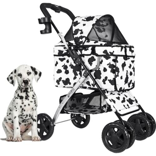 Pet Dog Cat Stroller Foldable Outdoor Travel Gear Pet Trolley Carrier