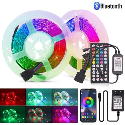 Bluetooth Led Strip Light 5M 10M 20M RGB 2835 SMD Flexible Ribbon Waterproof RGB LED Light Rope Tape Diode DC 12V Backlight Lamp