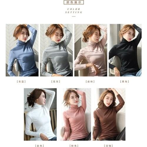 Timis Li Autumn&winter&Spring Women Knitted Turtleneck Sweater Casual Soft polo-neck Jumper Fashion Slim Femme Elastic Pullovers