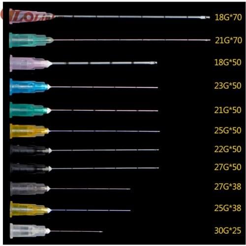 Needle Tips 25G/27G/30G Plain Ends Notched Endo needle tip Syringe 2pcs/pack * 10 packs Tool Parts