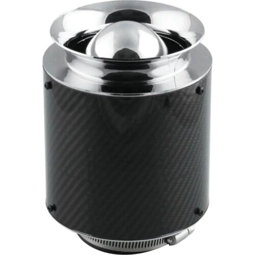 3 Inch Carbon Fiber Universal Chrome Car Air Filter Car Modified Mushroom Head Intake Cold Air Filter for All
