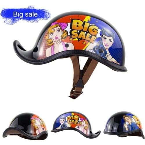 SOMAN Vintage Style Half Helmet Cocked Brim ABS Shell Casco Moto Hight Quality Capacete Unisex Cascos Retro Motorcycle Helmet