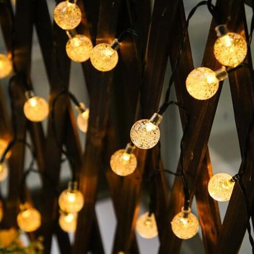 50/50/60/100 LED Crystal Ball LED String Solar Panels Waterproof Outdoor Lighting String Fairy Light Garden Lights Solar Lamp