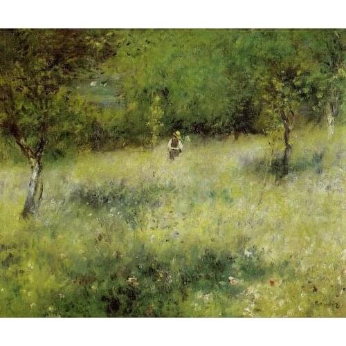 High quality Oil painting Canvas Reproductions Spring at Catou By Pierre Auguste Renoir hand painted