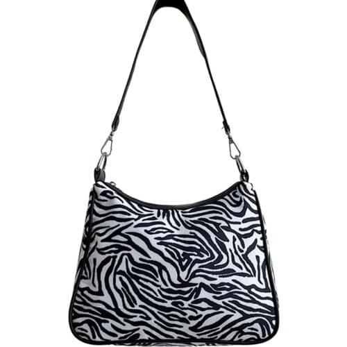 Womens Oxford Shoulder Bag Fashion Luxury Retro Zebra Pattern Crossbody Bag Leisure Waterproof Tote Bag Underarm Bag