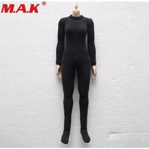 Black 1:6 scale female girl tight leotard clothing woman sportswear clothes model toys for 12" lady action figures accessory