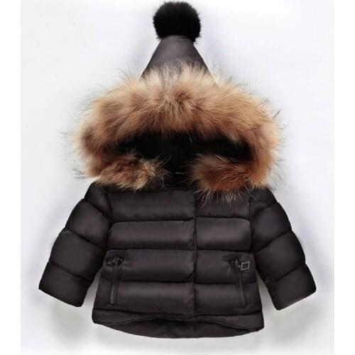Winter Toddler Boy Girl Coat Clothes New Year Infant Warm Faux Fur Hooded Outerwear Newborn Padded Park Padding Jacket