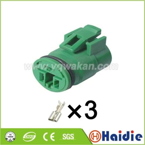 Free shipping 5sets 3pin auto plastic housing plug wire waterproof round cable connector