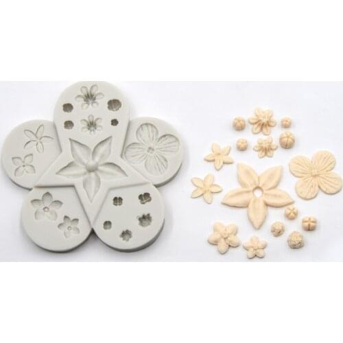 1PCS Flowers Patterns Fondant Cake Silicone Mold Pretty Flower Shape Chocolate Candy Mold