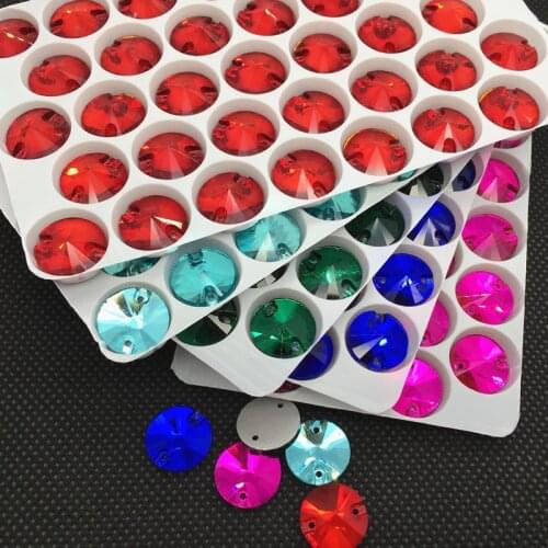 18mm 3200 Rivoli Crystal Colors Glass Sew On Rhinestones Sewing Crystals Stones for dress Clothes Crafts Arts