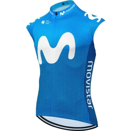 No windproof Movistar Mallots sleeveless Cycling Para Jerseys Ropa Maillot Hombre Camiseta Ciclismo Masculino Camisa