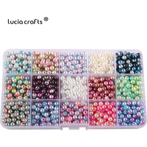 270-1200pcs/lot 6/8/10mm With Hole Round Imitation Pearl Bead DIY Phone Garment Decoration Jewelry Making Findings G0727