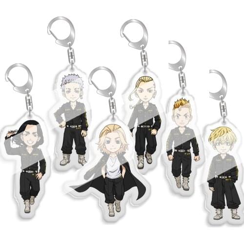 5-10pcs Tokyo Revengers Draken Mikey Baji Mitsuya Takemichi Figure Key Chain Pendant toys Acrylic Key Ring Bag Charms gift