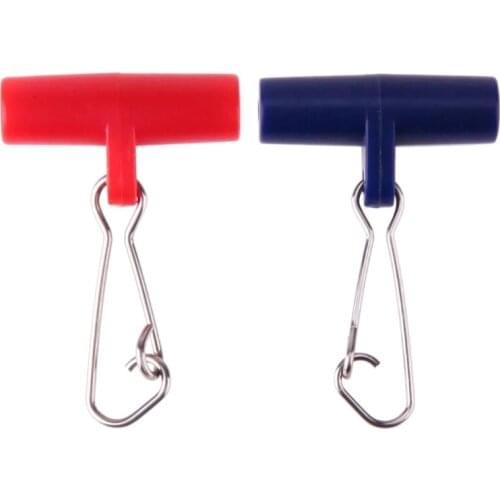 50Pcs Fishing Line Sinker Slide with Duo Lock Snap Blue/Red High-Strength Sinker Slider Stainless Steel Snap Kit