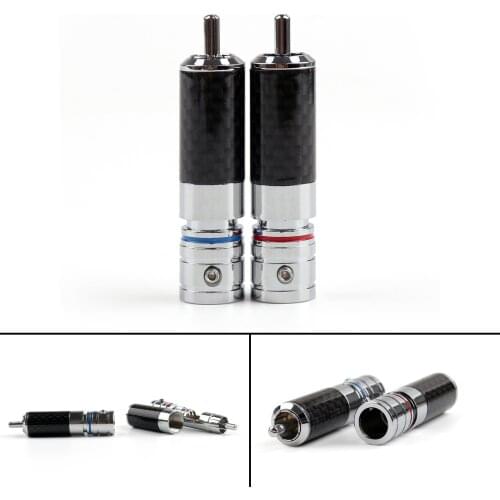 Artudatech 2 Pcs Audiophile Eutectic Copper Rhodium Plated RCA Plug Solder Connector Parts