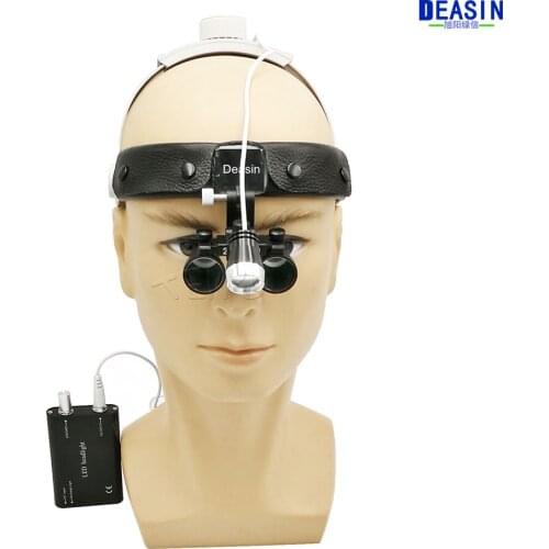 Free shipping 2016 2.5 x headset Dental Loupe with LED headlight magnifier high quality adjustable angle easy use
