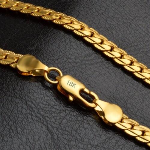 Free Shipping Diameter 5mm Necklace Fashion Gold Necklace Neutral models 20 inch Necklace Fashion DIY Jewelry