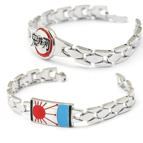 Demon Slayer Kimetsu no Yaiba Bracelet & Bangle Kamado Tanjirou Nezuko Link Chain Charm Bracelets Women Men Game Jewelry
