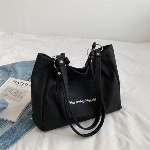 CGCBAG 2021 Korean Style Simple Tote Bag Women Canvas Large Capacity Shopper Bag Female Harajuku Shoulder Bag Ladies Handbag
