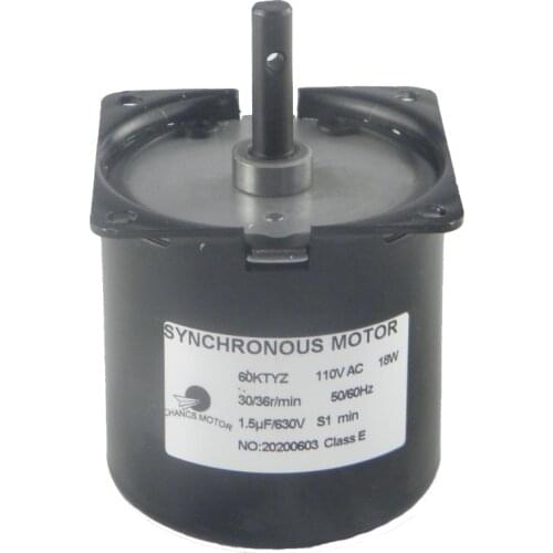 CHANCS 60KTYZ AC Synchronous Motor Low Noise 110V 30-36RPM Electric High Torque Permanent Magnet Synchronous Gear Motor