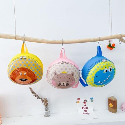 Children Cartoon Pattern Backpacks Toddler Hard Case Shoulders Bags Kindergarten Kids Cat Dinosaur Lion Back Pack School Bag