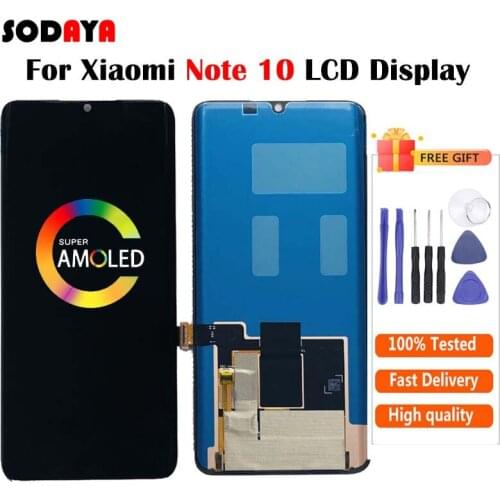 6.47 Super Amoled For Xiaomi MI Note 10 LCD Display Screen + Touch Screen Digitizer Assembly For Xiaomi Note 10 Pro LCD
