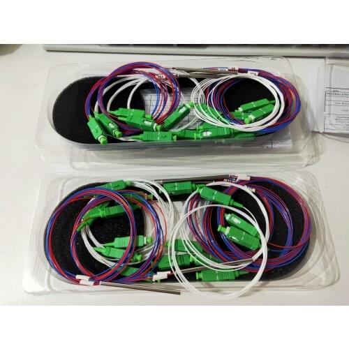 Dual Window 50/50 Ratio SC/APCMini steel Type 1x2 FBT Coupler 1x2 FIber Optic Splitter