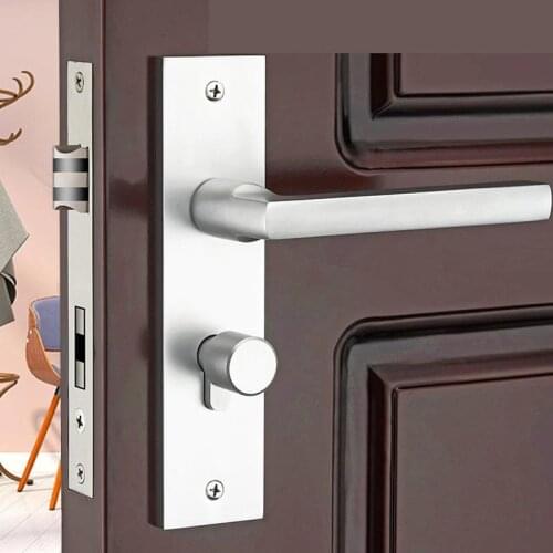 European style simple space aluminum bedroom wooden door mechanical solid door lock