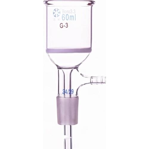 Filtration funnel,with grinding mouth sand board,Capacity 60ml,Joint 24/29,Sand board specifications G3,Bush funnel,sand board