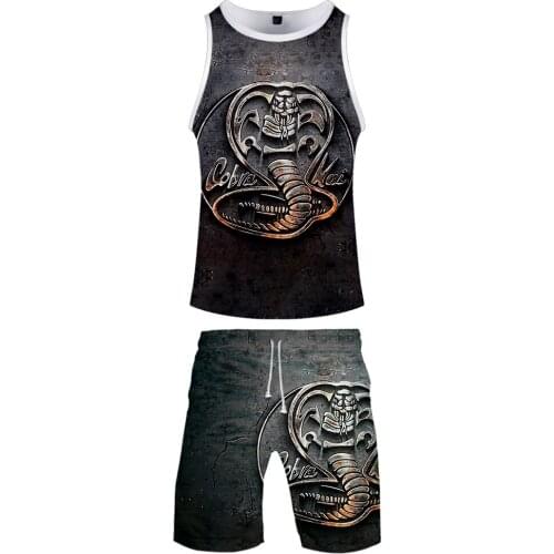 Cobra Kai Two Piece Set Women 3D Printing Snake 2019 kpop Camisole Womens Sexy Clothing Fashion Jerseys Streetwear