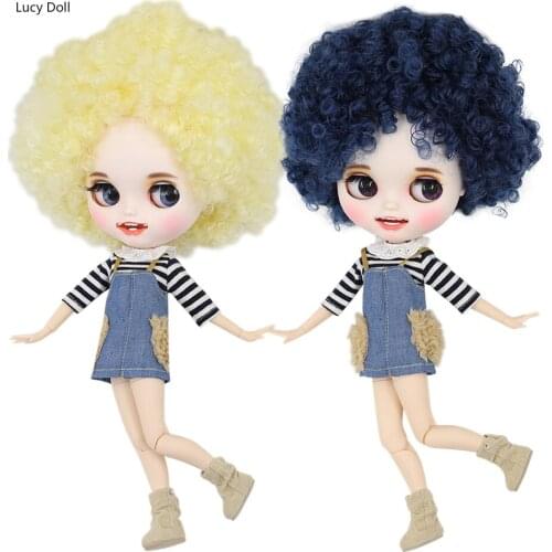 1/6 Bjd Factory Blythee Doll Joint Body Customized Doll Custom Matte Face Open Mouth Afro Hair Curly Hair 30cm