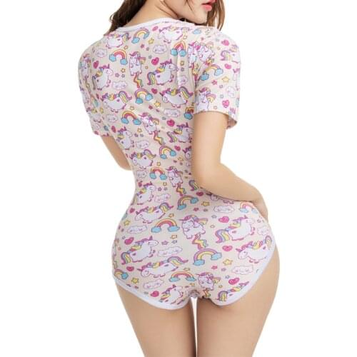 Abdl adult Onesie cute ddlg custom Princess rainbow Unicorn one piece casual diaper lover button crotch Jumpsuit woman man Pink