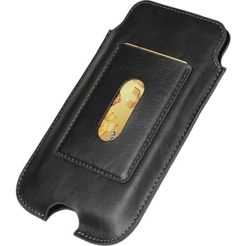 Leather Phone Protective Bag Card Holster Storage Waist Bag for 4.7"/5.1"/5.5" Phone Holder Accessories