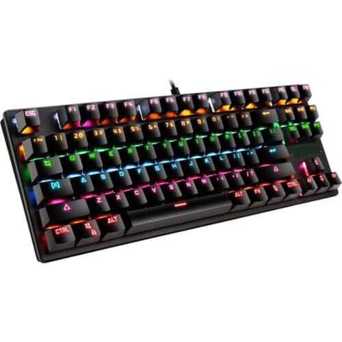 Mechanical Keyboard Wired Gaming Keyboard LED Fashion Black 87 Keys For Game Laptop PC Computer Gamer K87