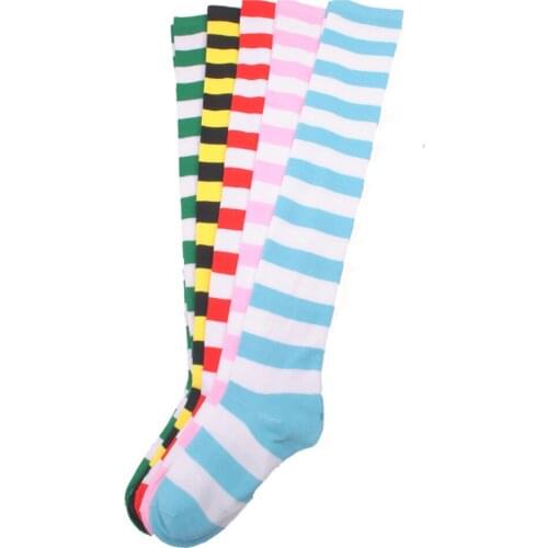 Brdwn LoveLive Women Girls Sweet awaken Over Knee Long Stripe Printed Socks Sweet Cute Warm