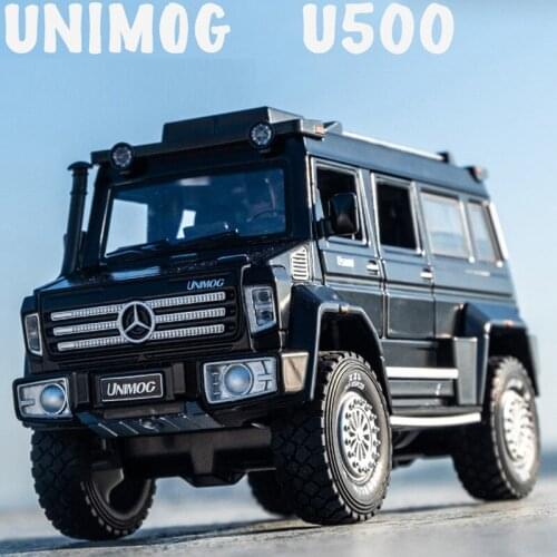 1:28 UNIMOG Alloy Car Model Light Sound Children Boys Gifts Toys Cars Diecasts & Toy Vehicles Strong Pull-back Car Model